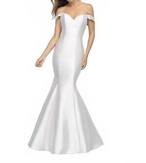 NEW ALLURE BRIDALS off-the-shoulder mermaid wedding dress in diamond white